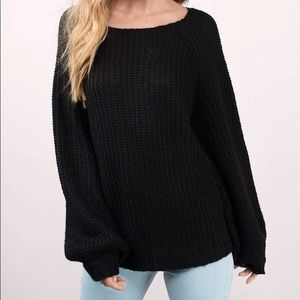 black knit sweater